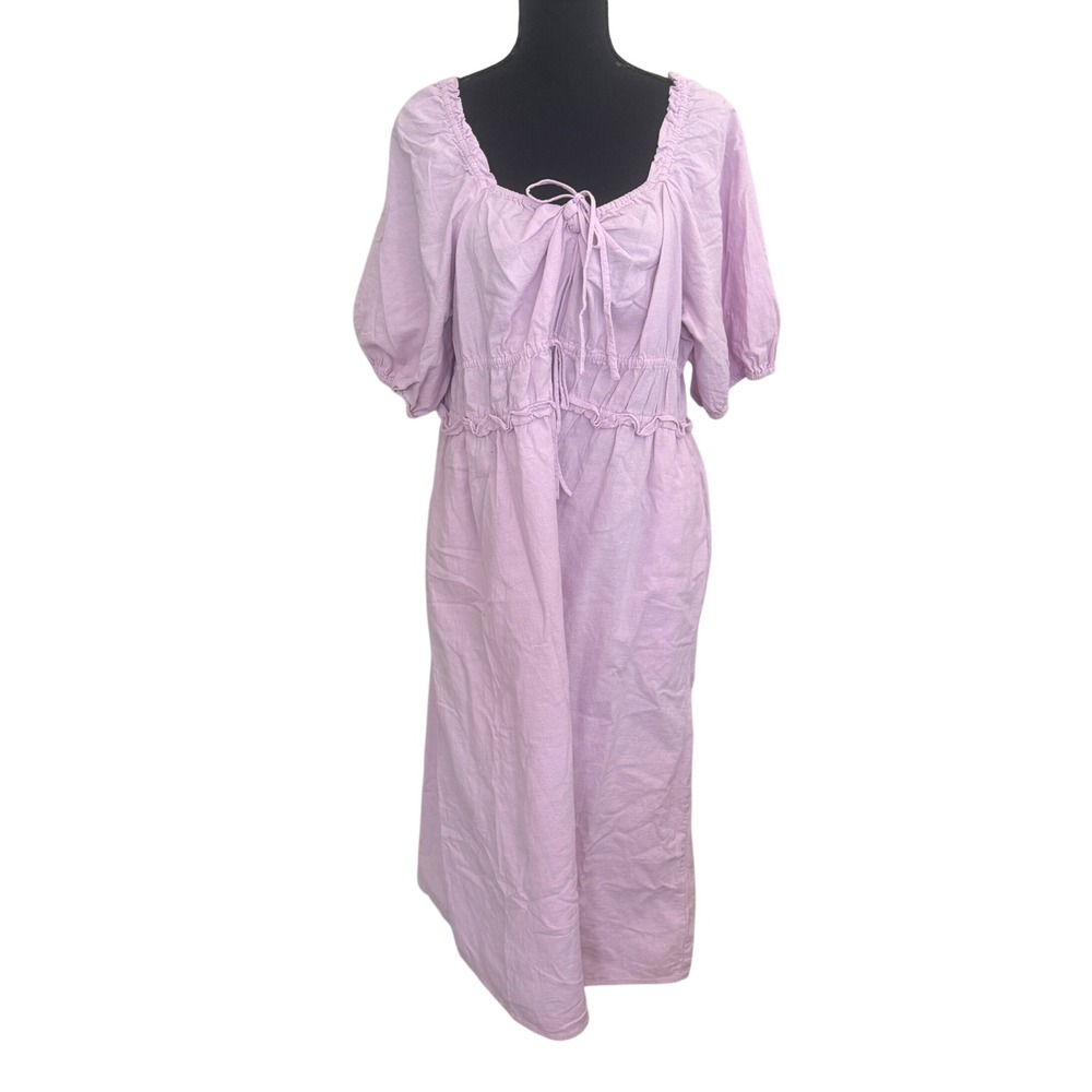 Universal Thread Womens Lavender Cotton Peasant Midi Dress XXL Boho Priaire